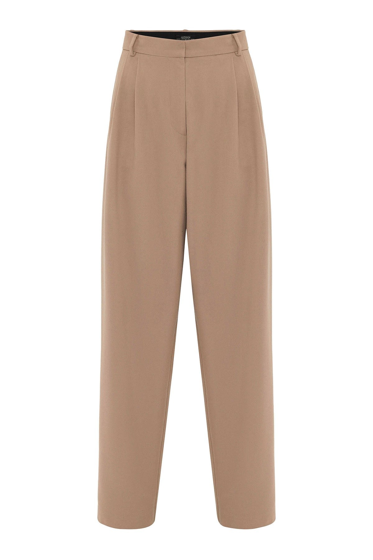 Women's High-Waisted Pants with Seam Details, Straight Fit