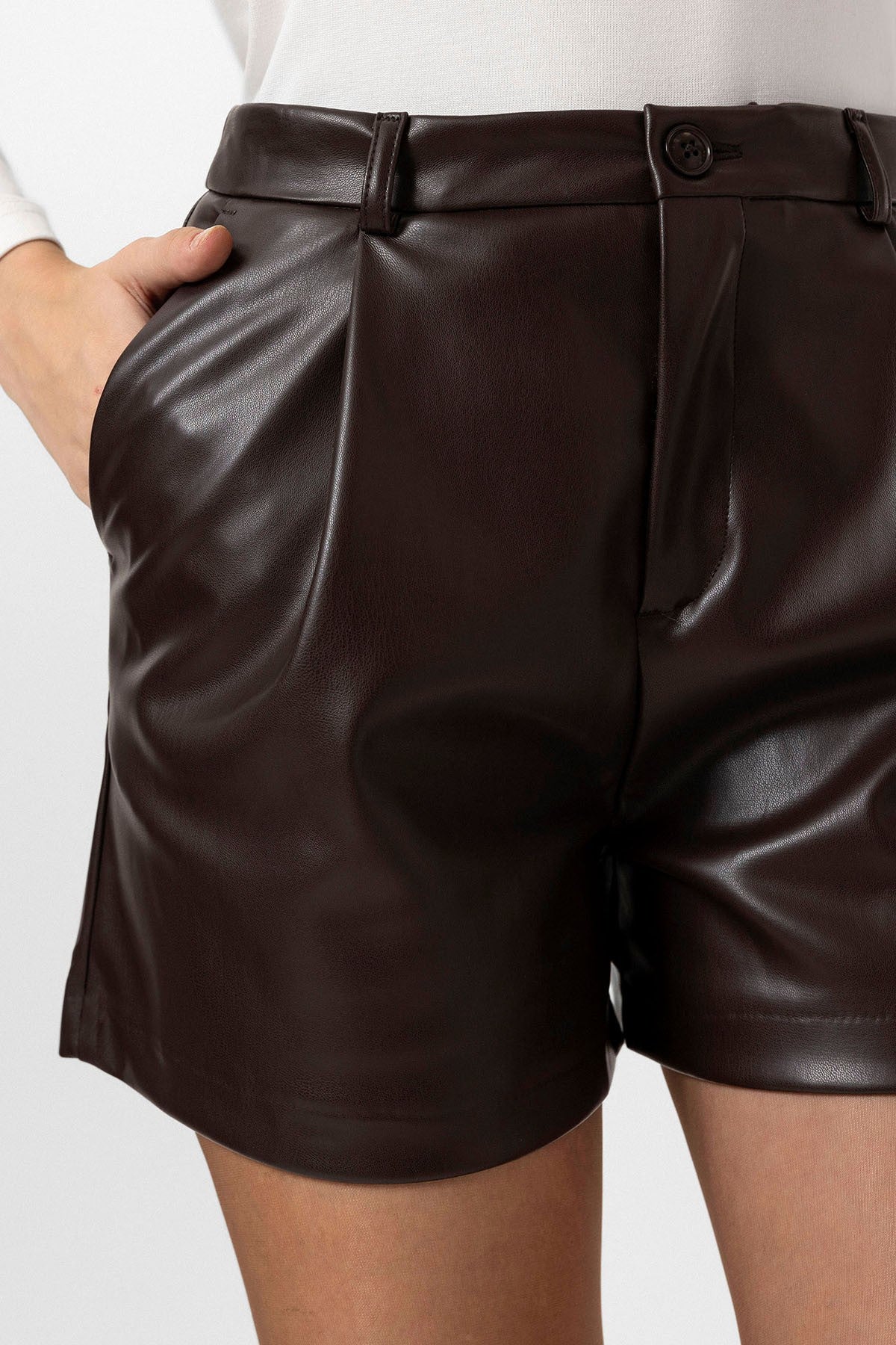 Antioch Women's Faux Leather Shorts