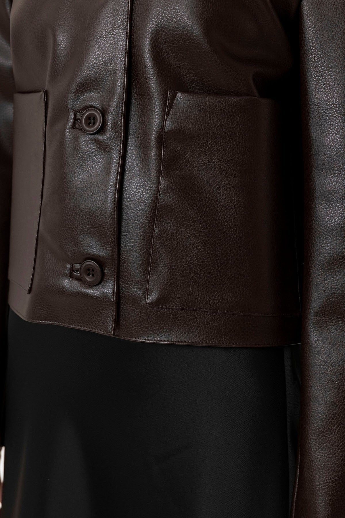 Antioch Women's Polo-Neck Faux Leather Jacket