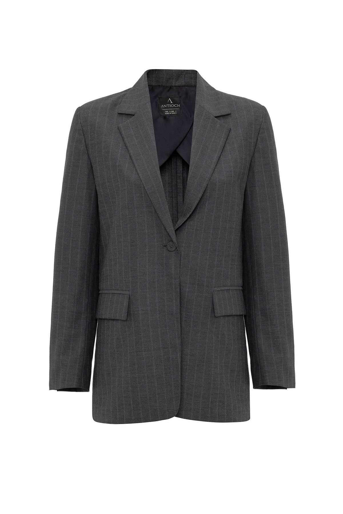 Antioch Women's Single-Button Striped Blazer Jacket