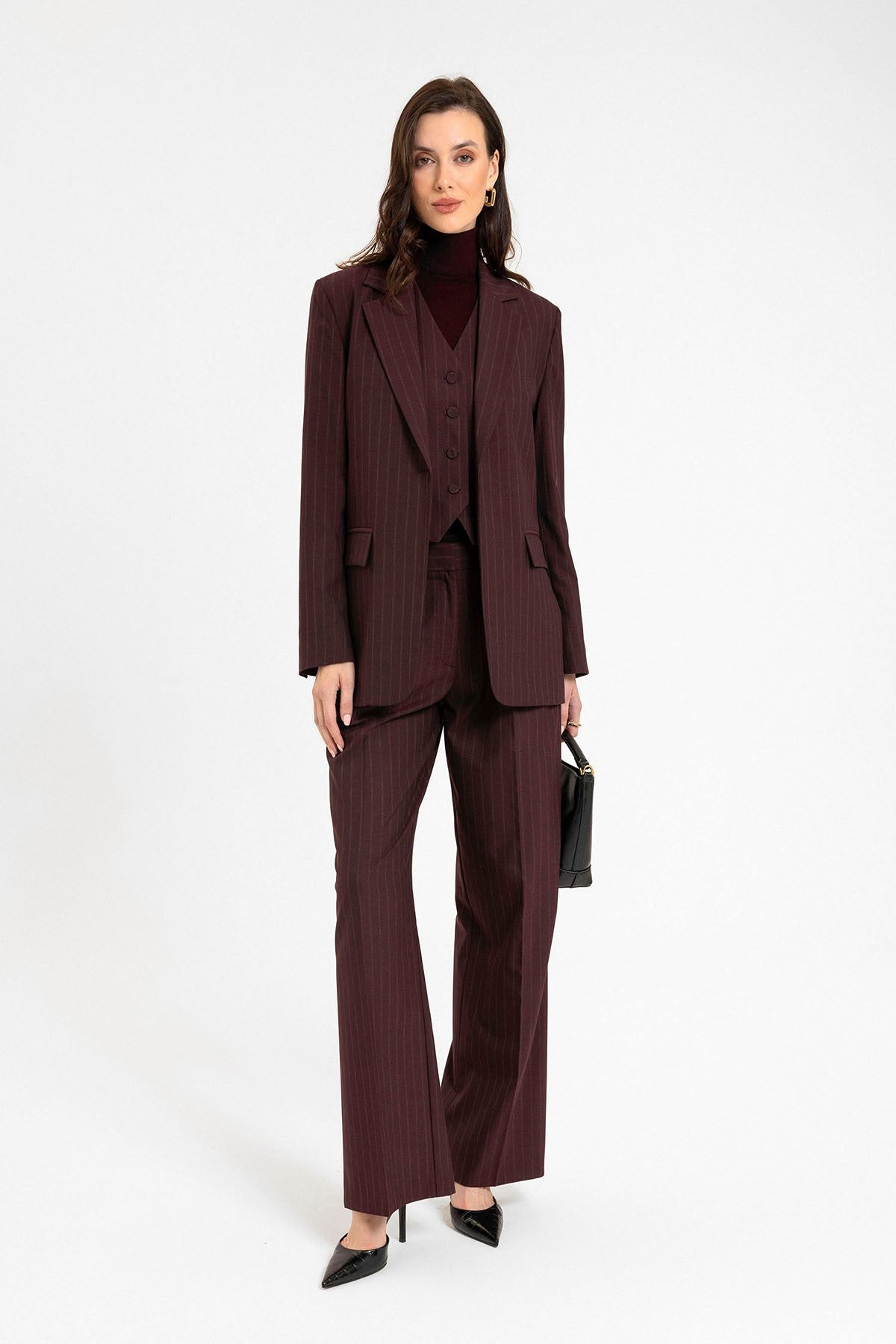 Antioch Women's Single-Button Striped Blazer Jacket