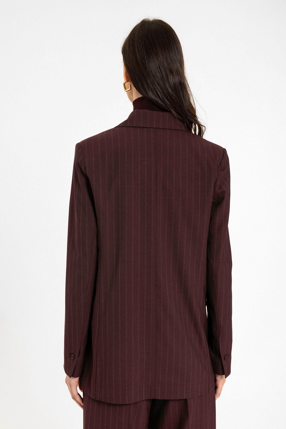 Antioch Women's Single-Button Striped Blazer Jacket