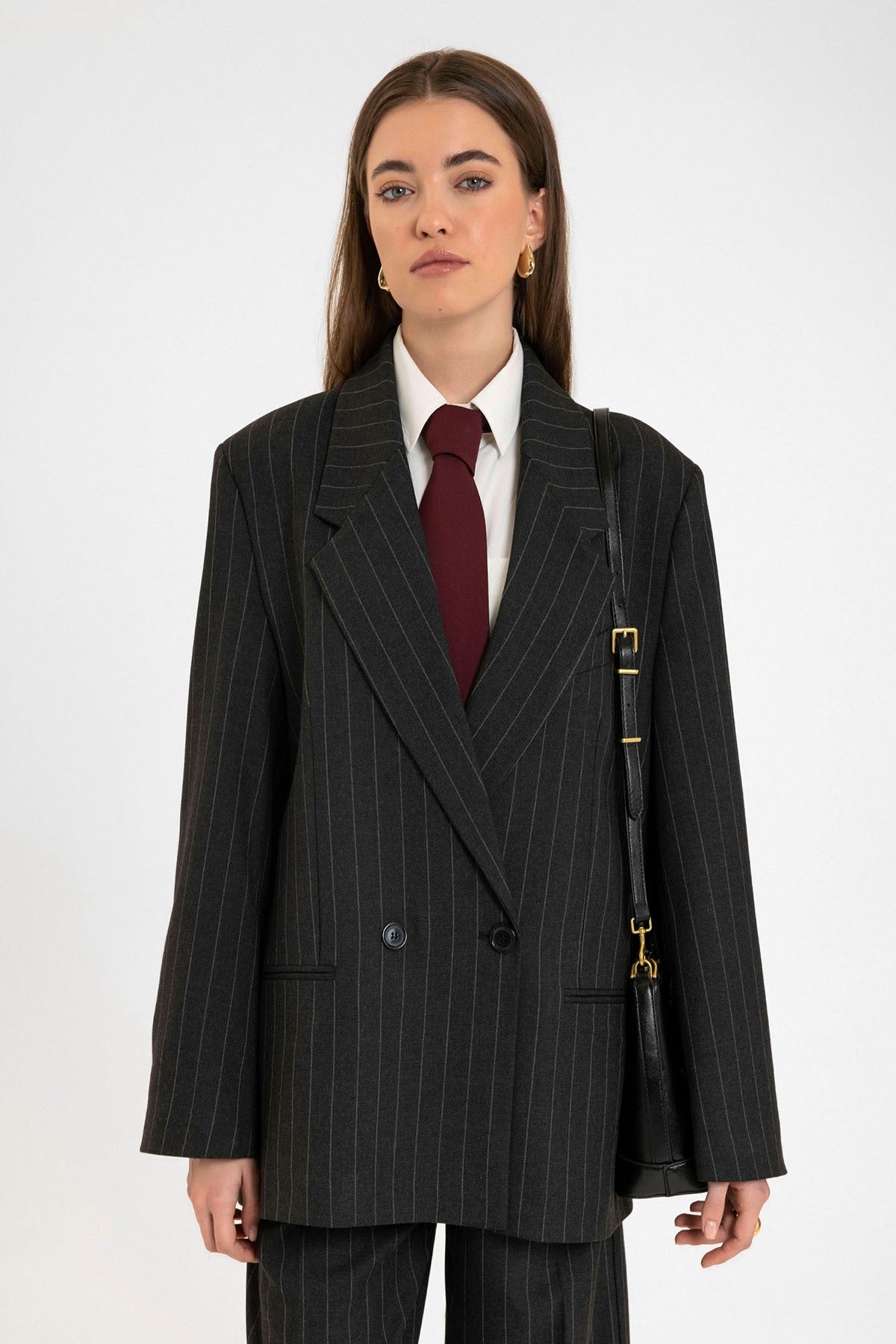 Antioch Women's Striped Oversized Blazer Jacket