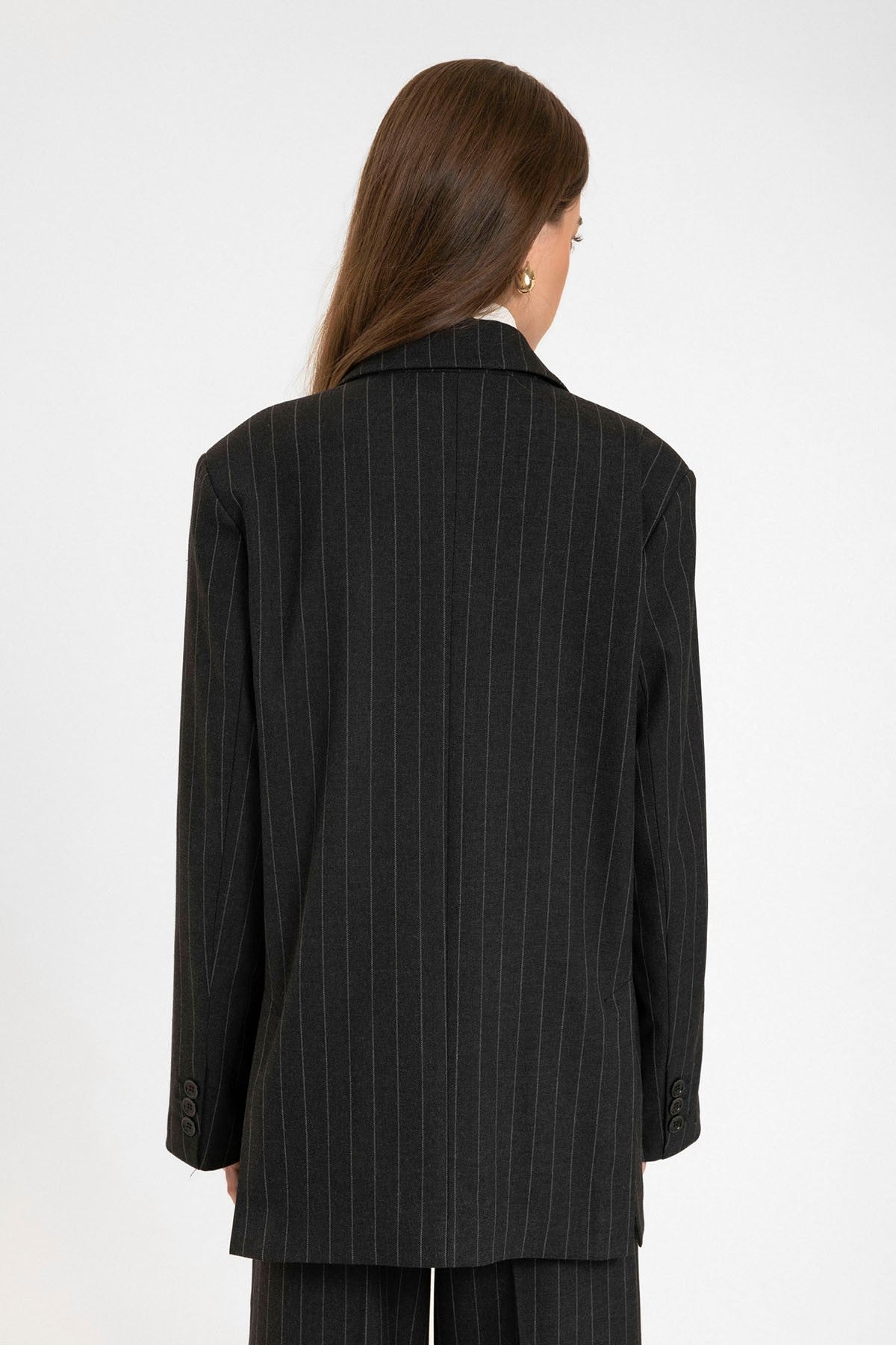 Antioch Women's Striped Oversized Blazer Jacket