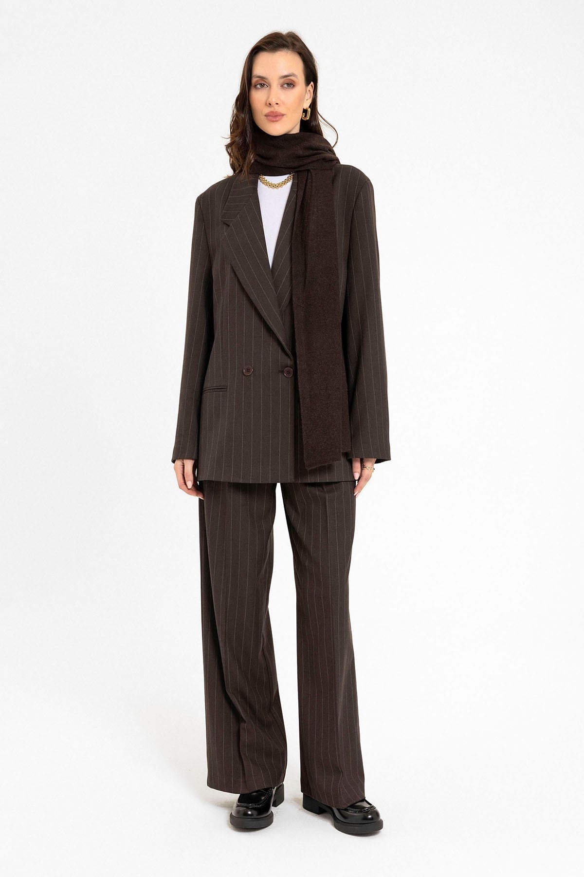 Antioch Women's Striped Oversized Blazer Jacket