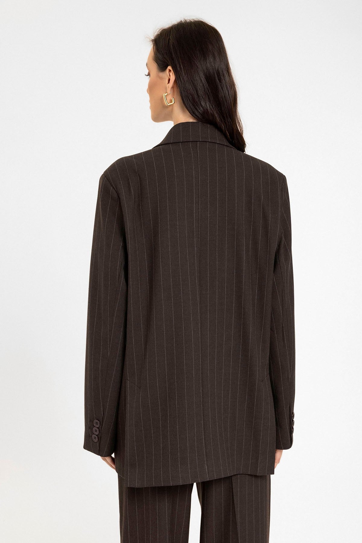 Antioch Women's Striped Oversized Blazer Jacket