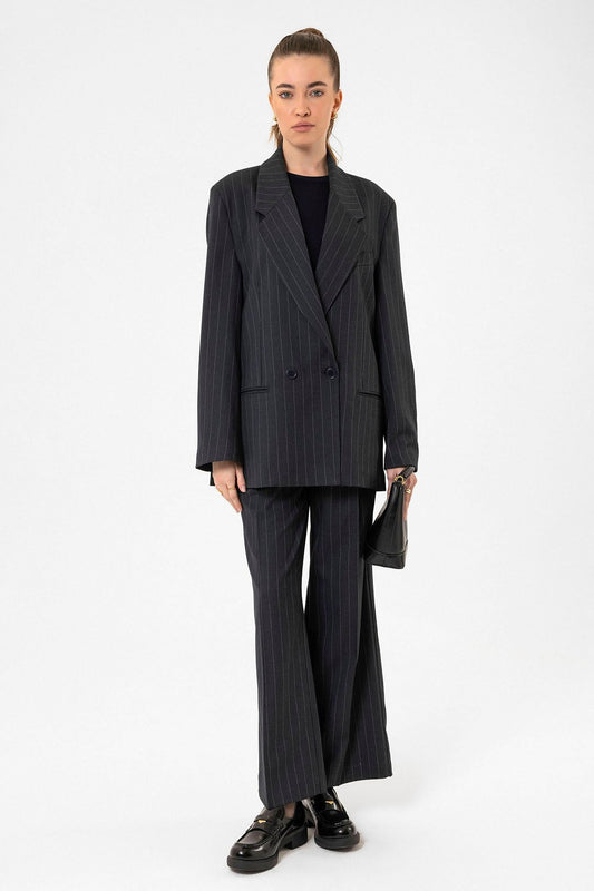 Antioch Women's Striped Oversized Blazer Jacket