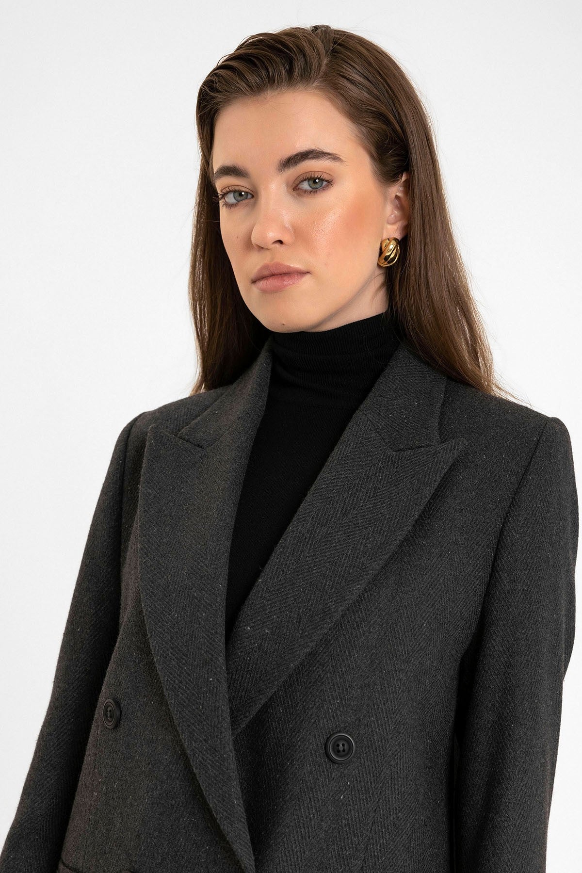 Antioch Women's Wool-Blend Herringbone-Patterned Blazer Jacket
