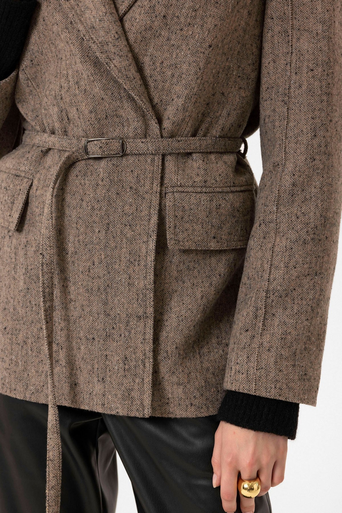 Antioch Women's Textured Blazer with Belt