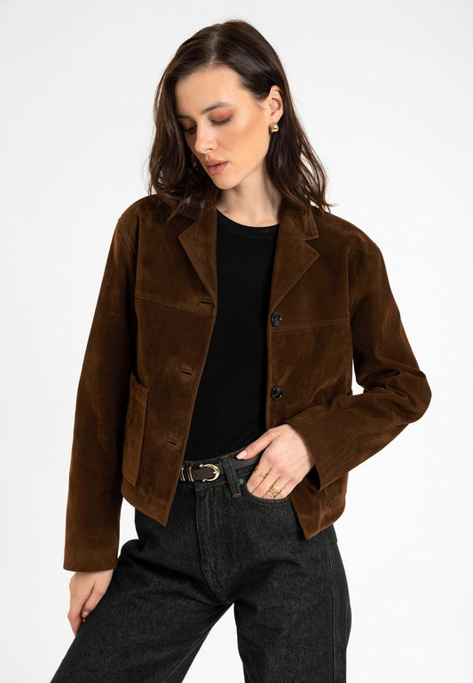 Antioch Women's Faux Suede Crop Jacket