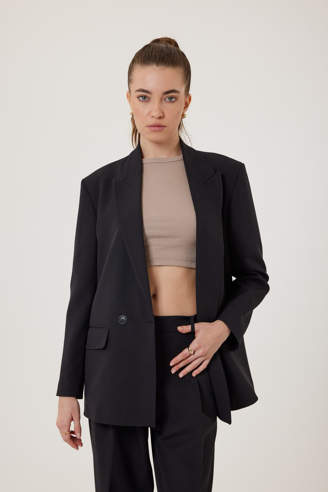Antioch Women's Double-Breasted Oversized Blazer Jacket