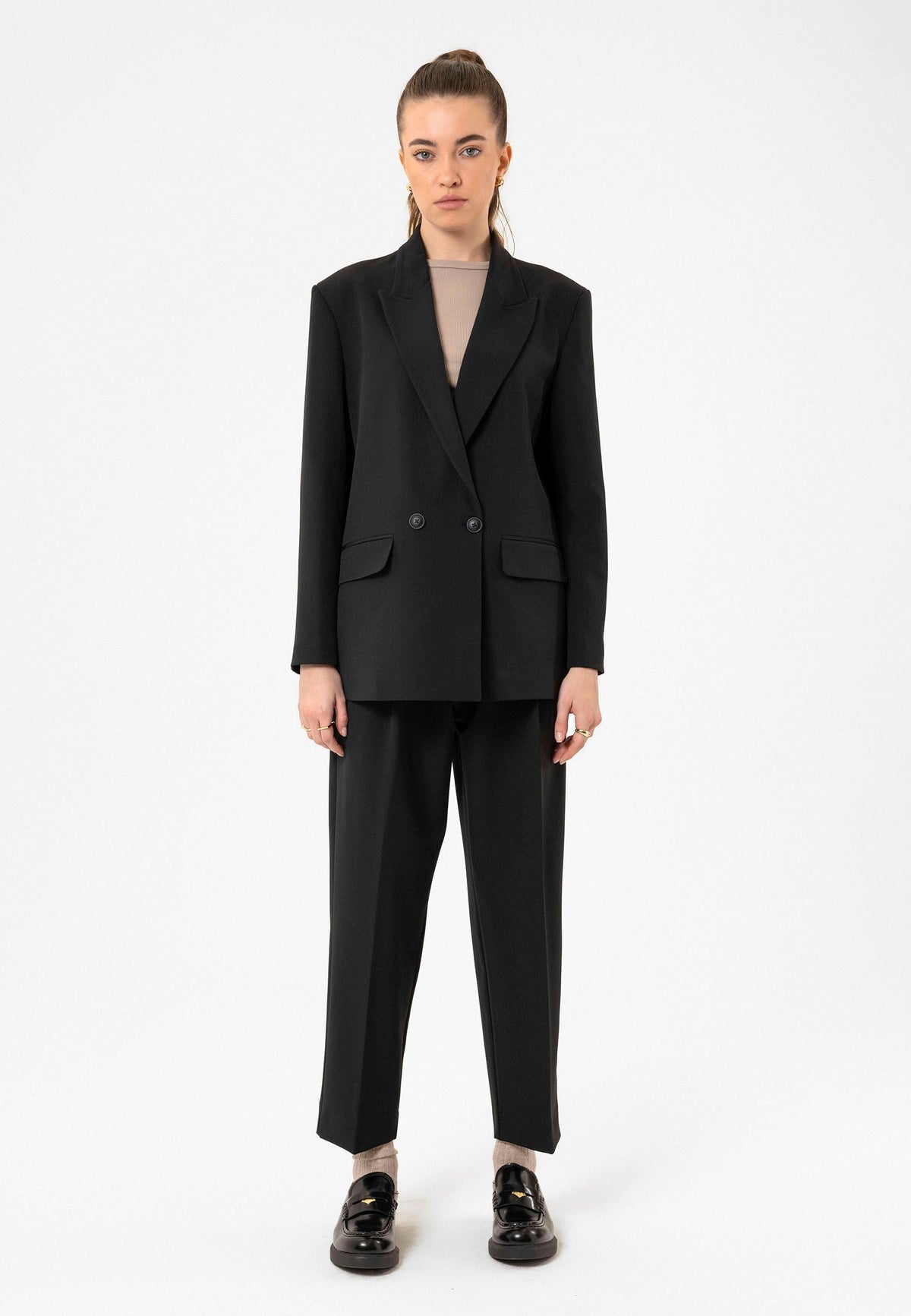 Antioch Women's Double-Breasted Oversized Blazer Jacket