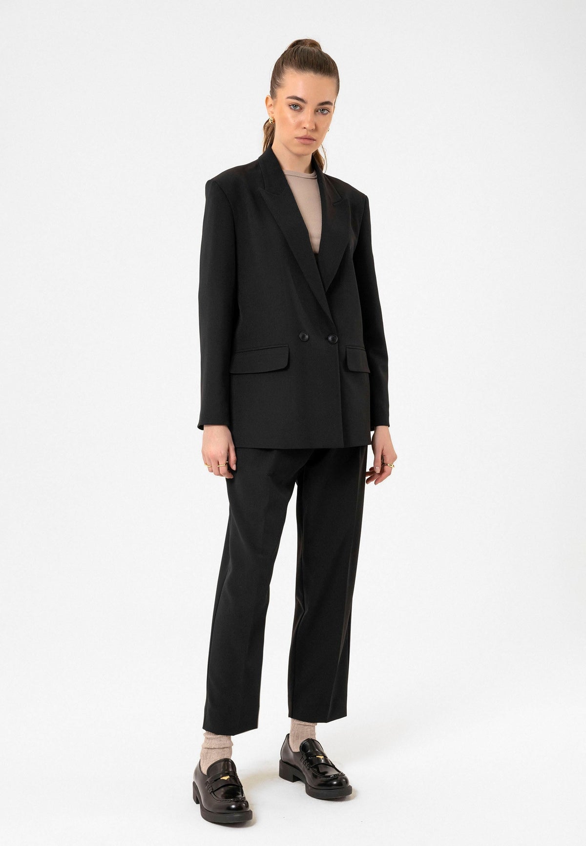 Antioch Women's Double-Breasted Oversized Blazer Jacket