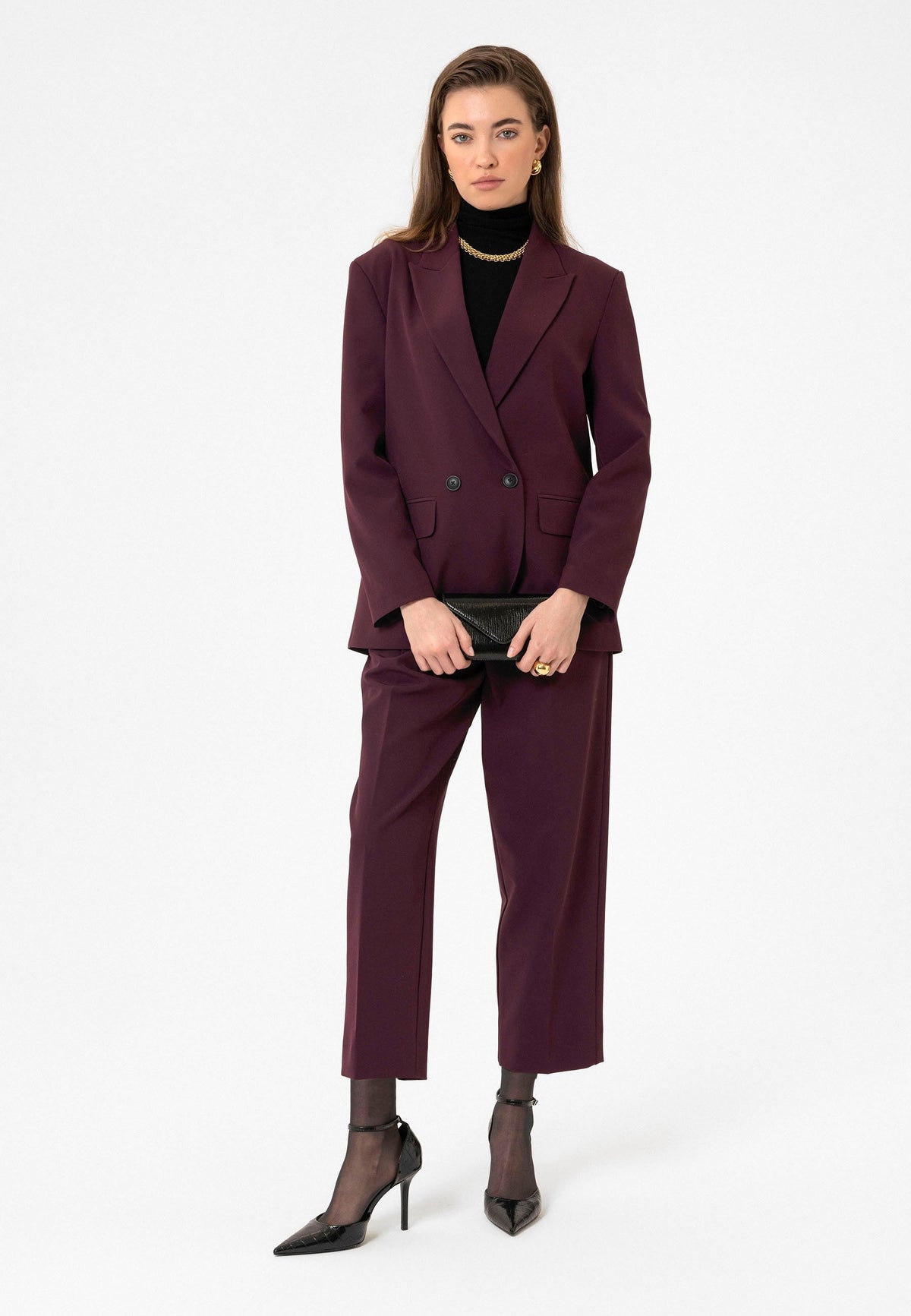 Antioch Women's Double-Breasted Oversized Blazer Jacket