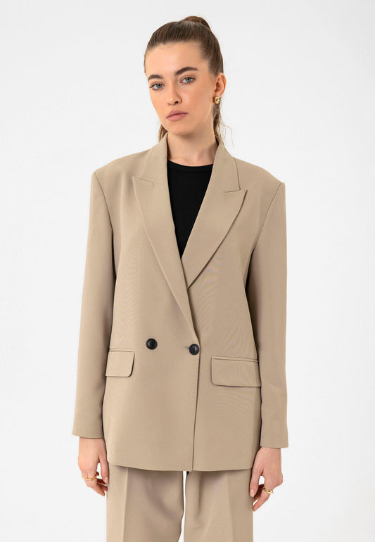 Antioch Women's Double-Breasted Oversized Blazer Jacket