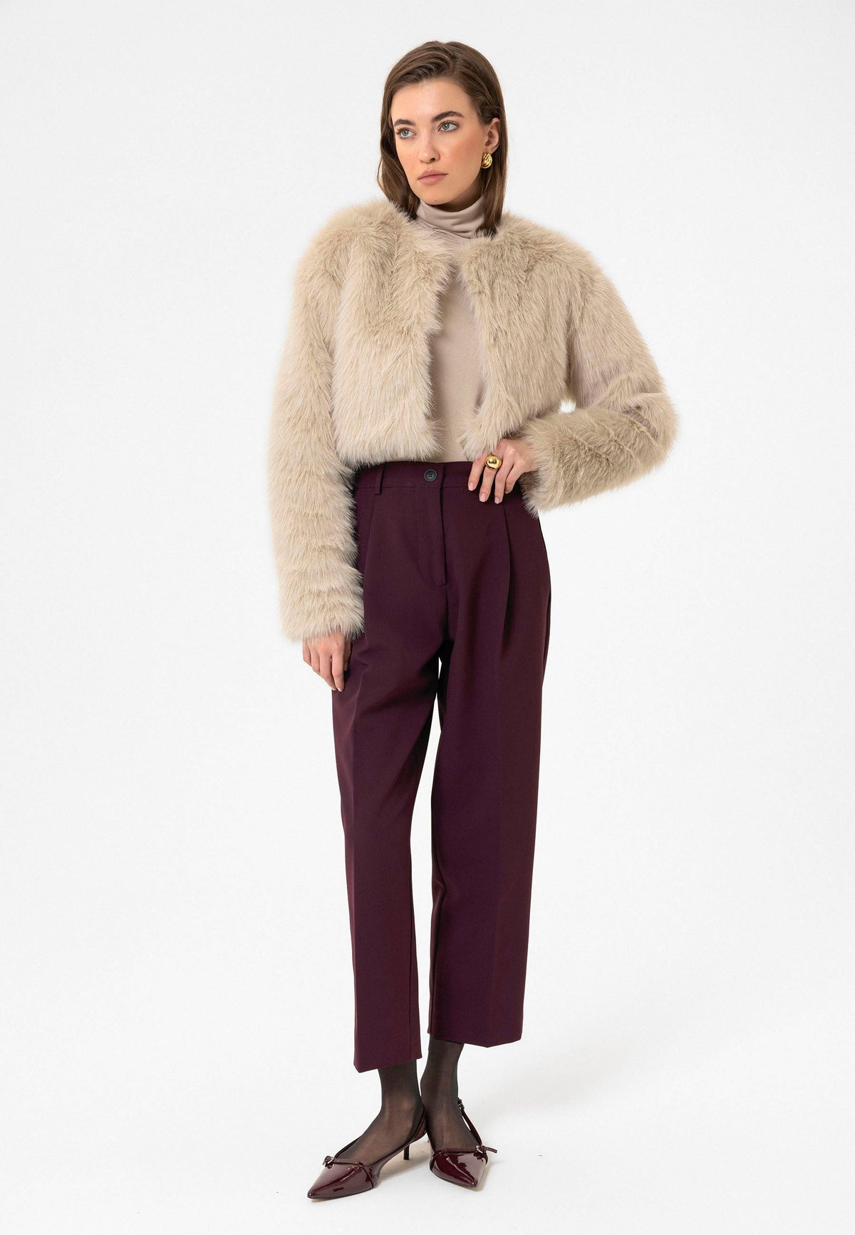 Antioch Women's Faux Fur Crop Jacket
