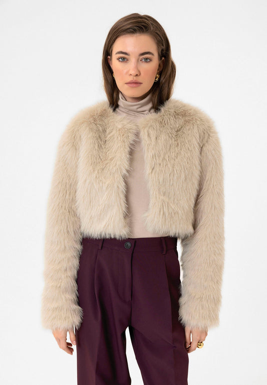 Antioch Women's Faux Fur Crop Jacket