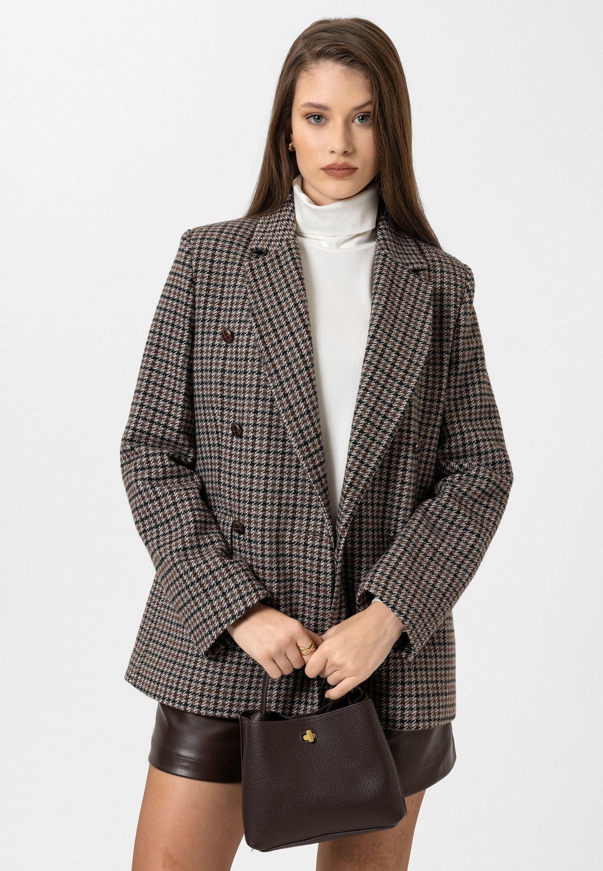 Antioch Women's Houndstooth-Patterned Blazer Jacket