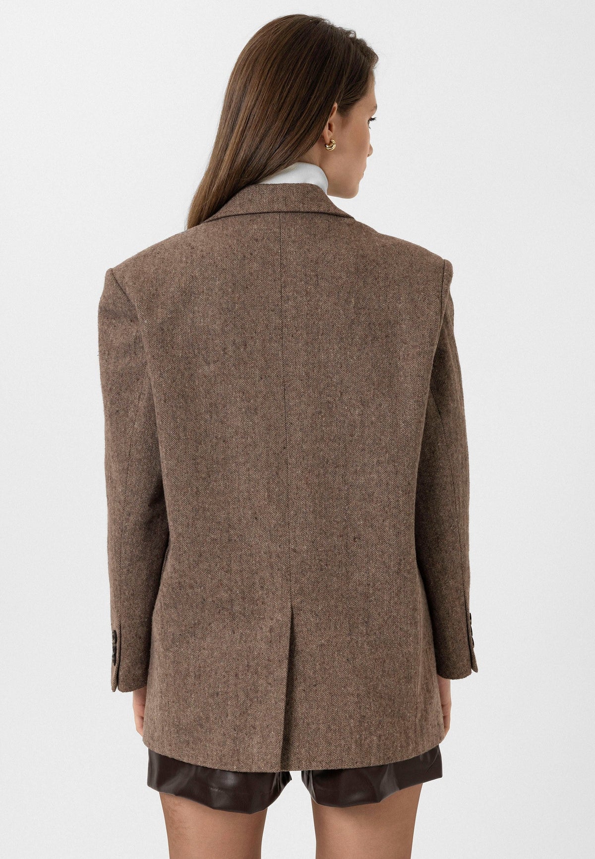 Antioch Women's Relaxed-Fit Herringbone-Patterned Blazer Jacket
