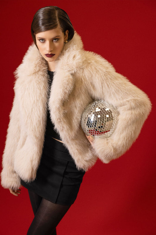 Antioch Women's Jacket with Collar, Faux Fur Jacket