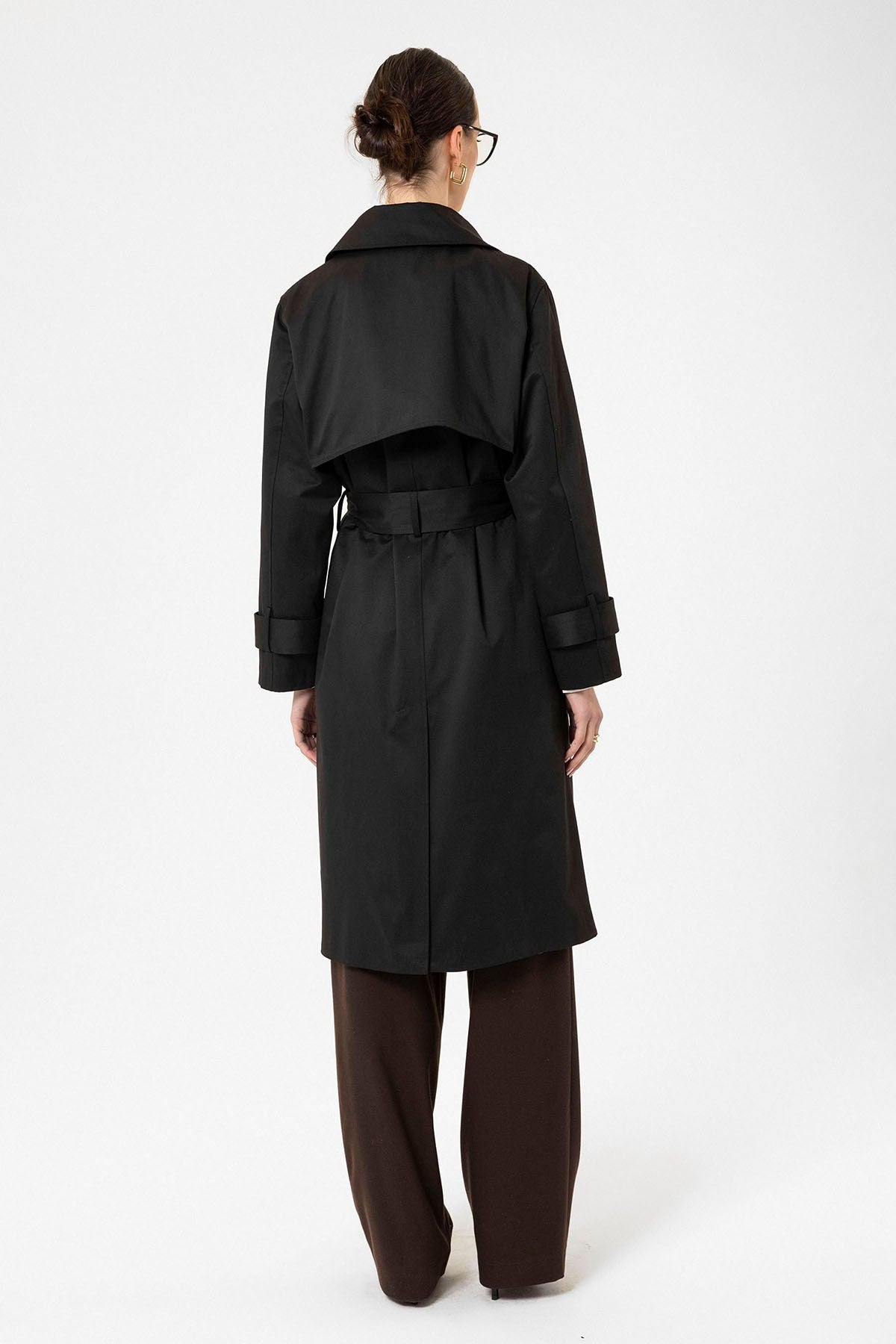 Antioch Women's Double-Breasted Belted Trench Coat
