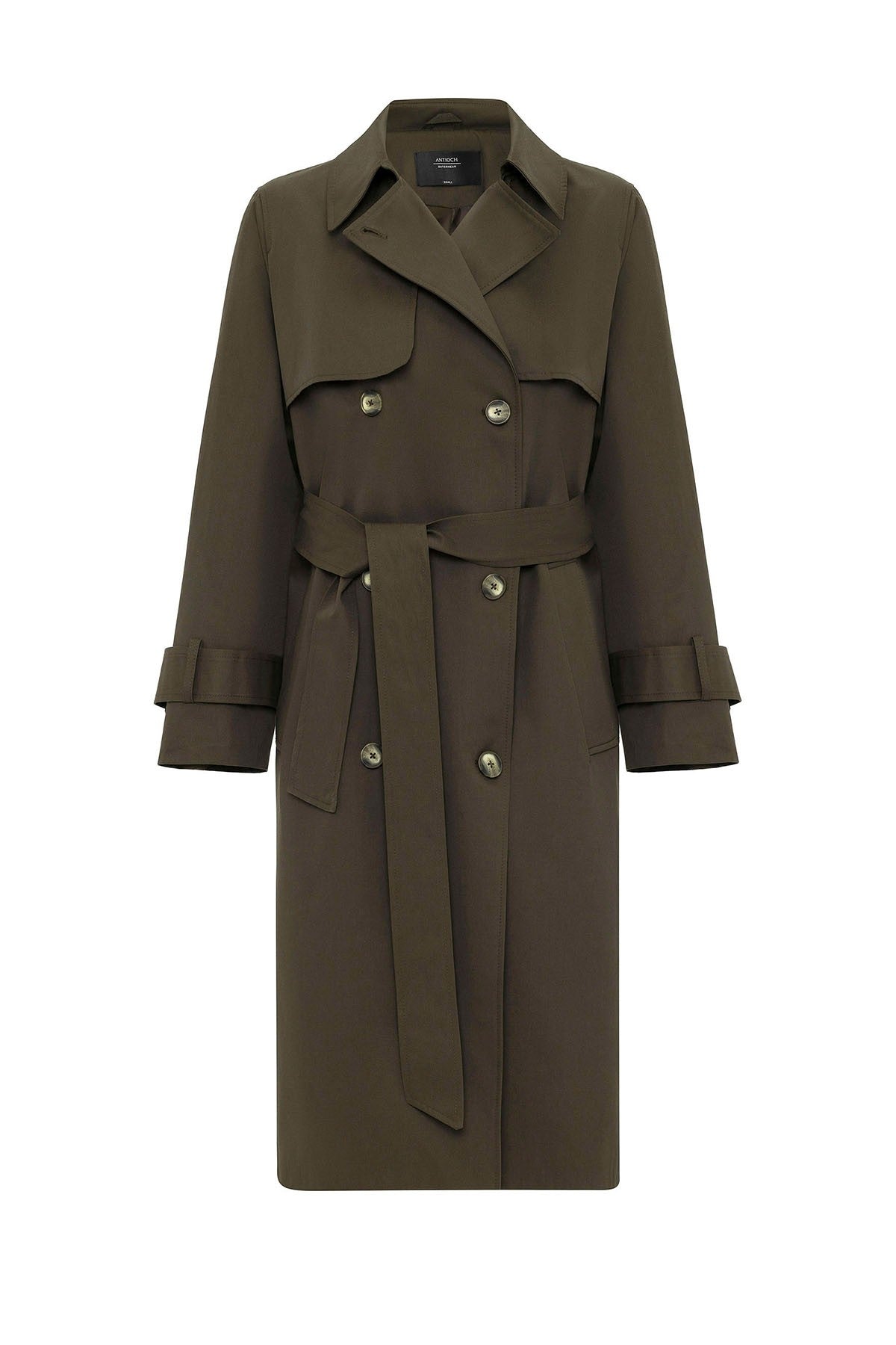 Antioch Women's Double-Breasted Belted Trench Coat