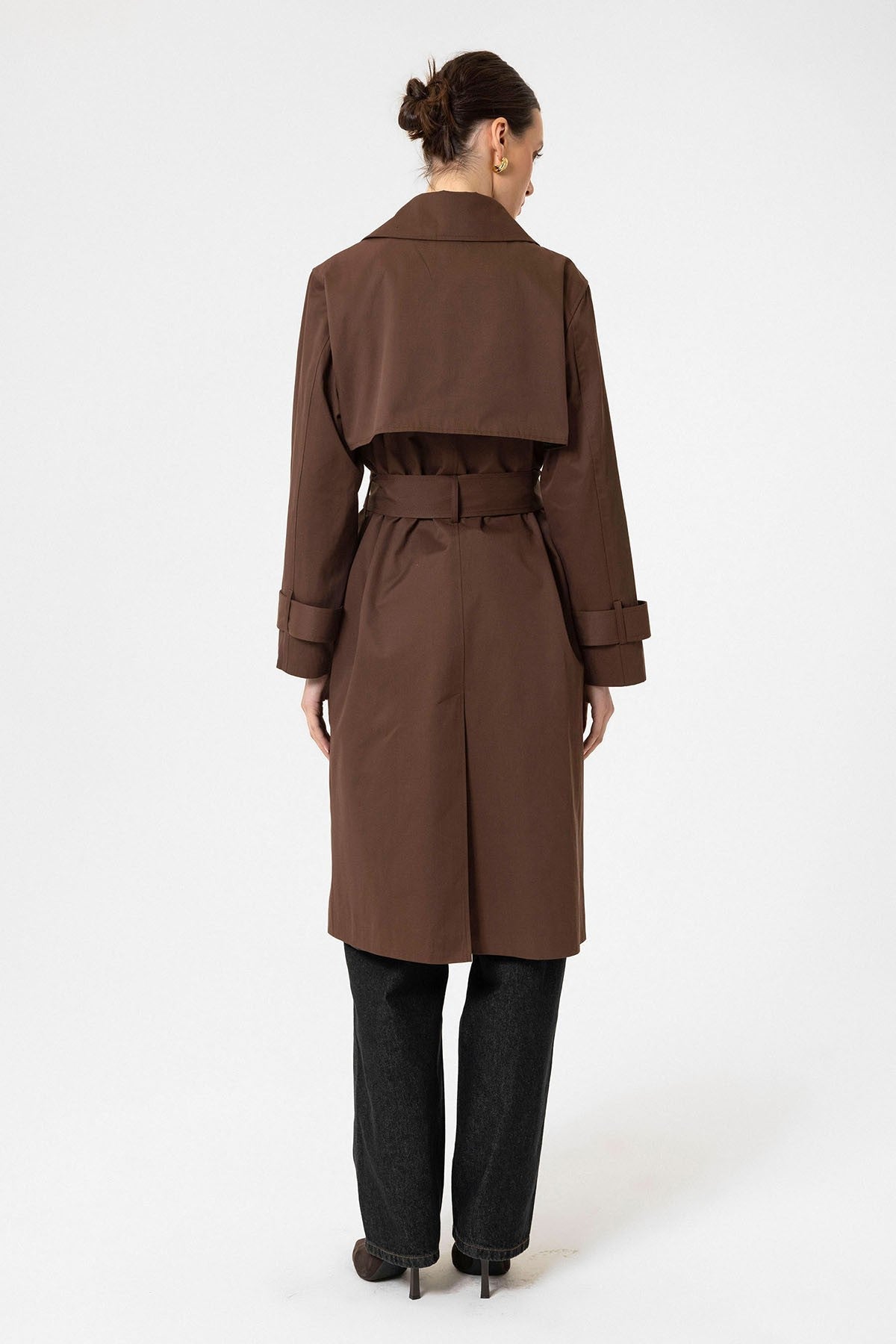Antioch Women's Double-Breasted Belted Trench Coat