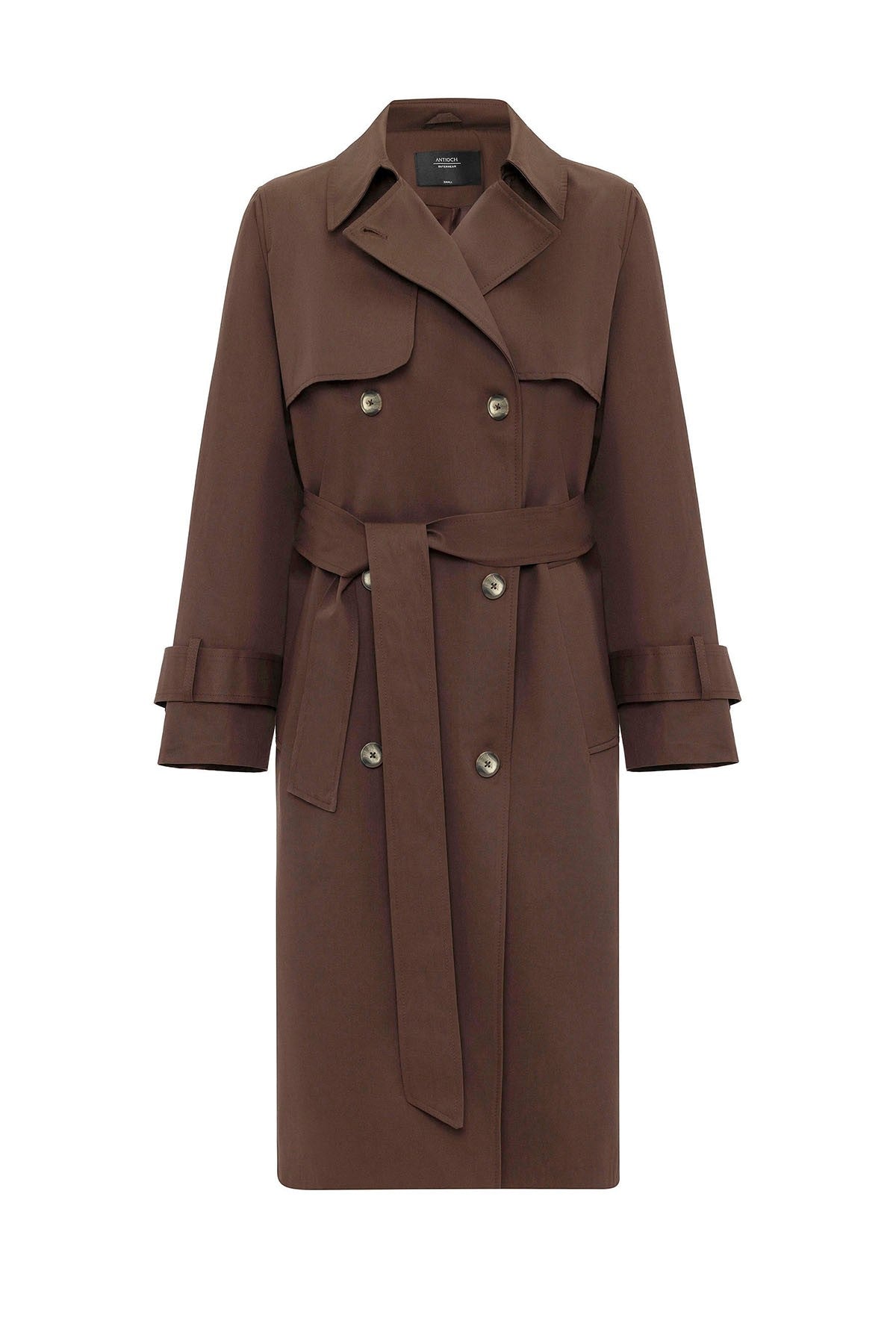 Antioch Women's Double-Breasted Belted Trench Coat