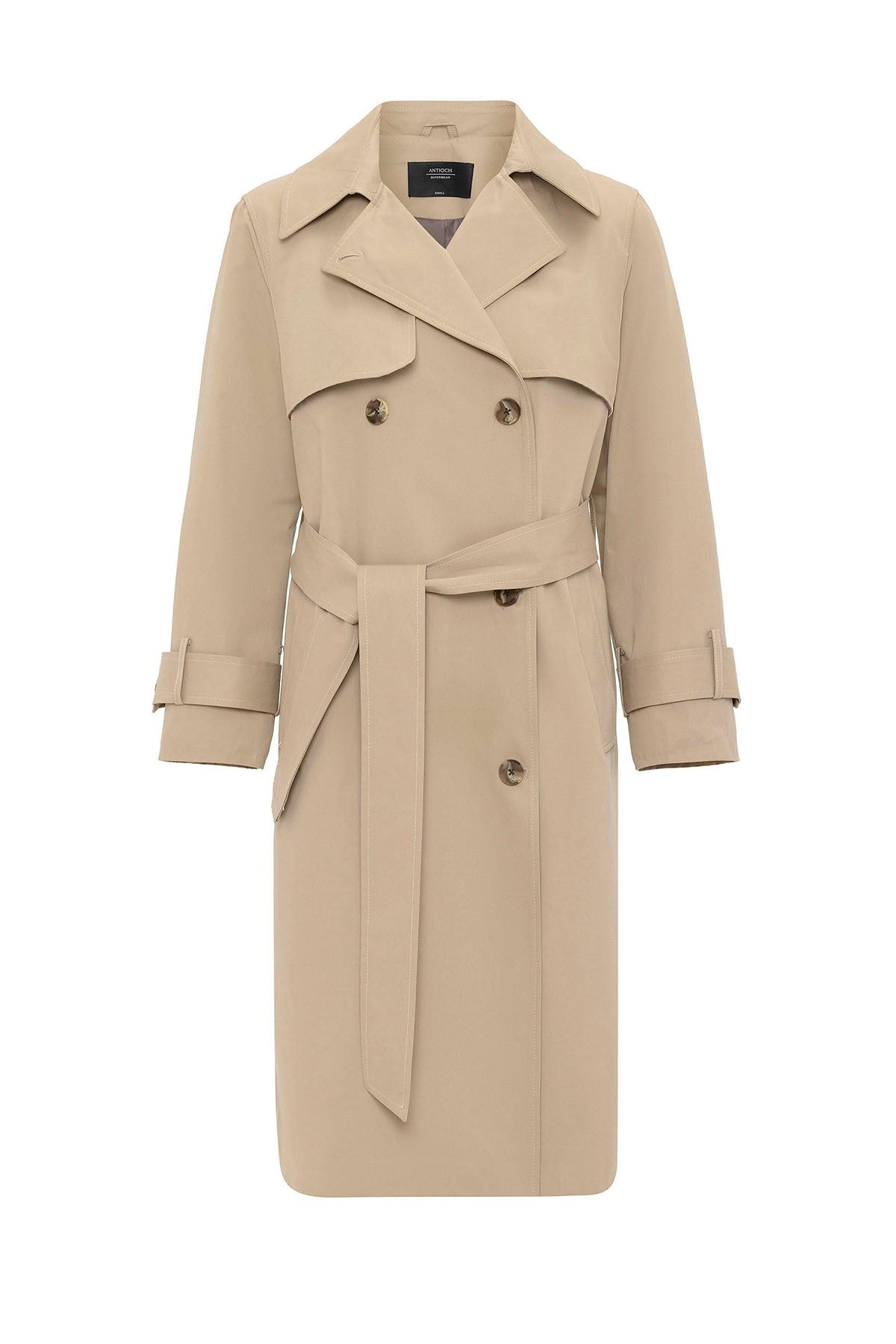 Antioch Women's Double-Breasted Belted Trench Coat