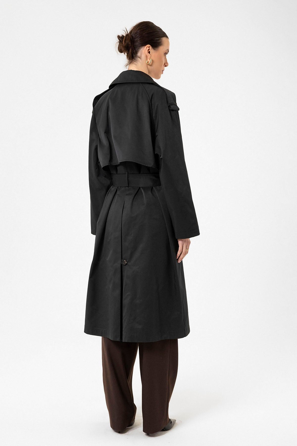 Antioch Women's Long Trench Coat with Belt