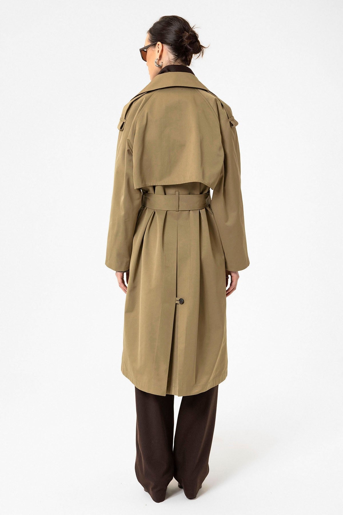 Antioch Women's Long Trench Coat with Belt