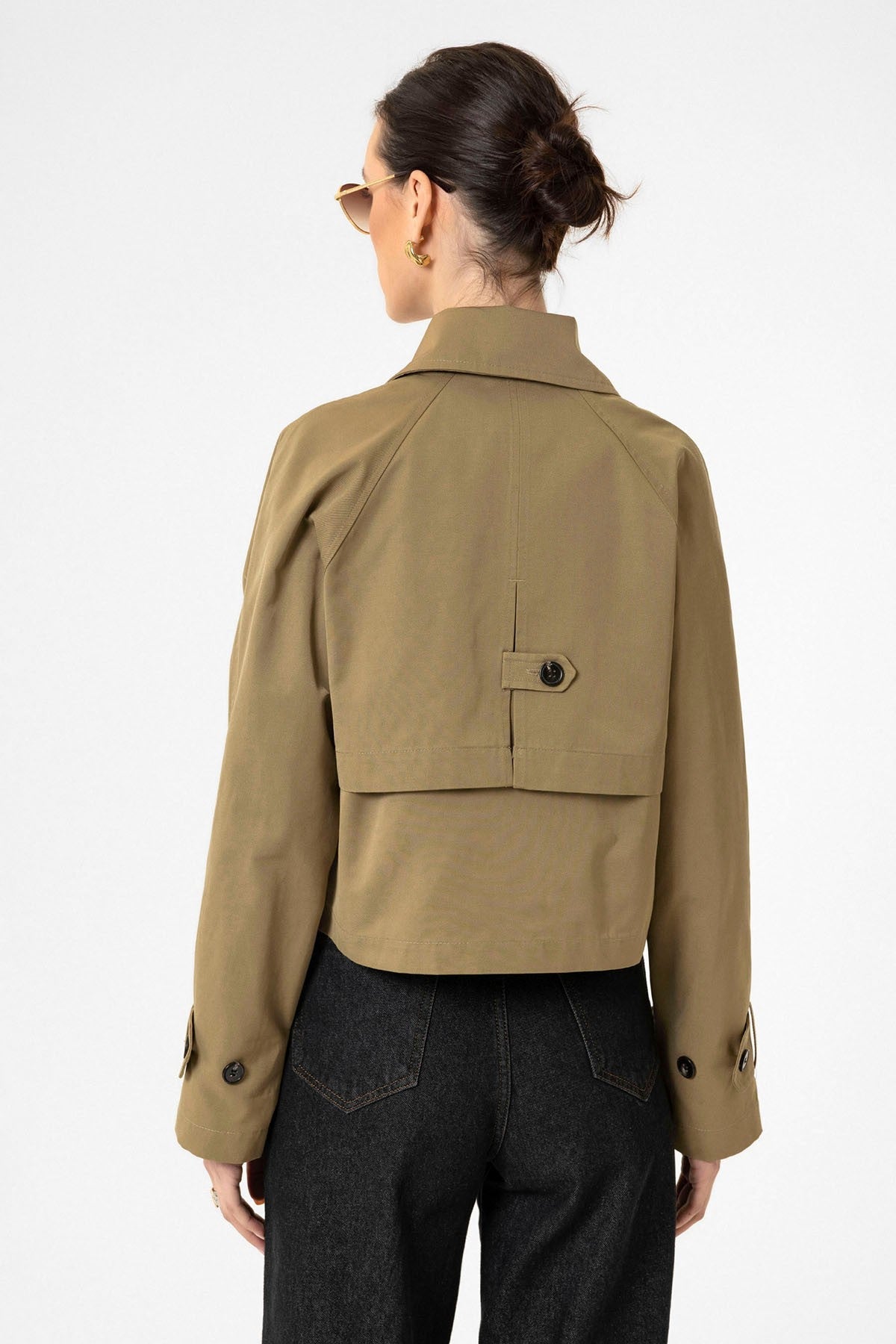 Antioch Women's Double-Breasted Short Trench Coat