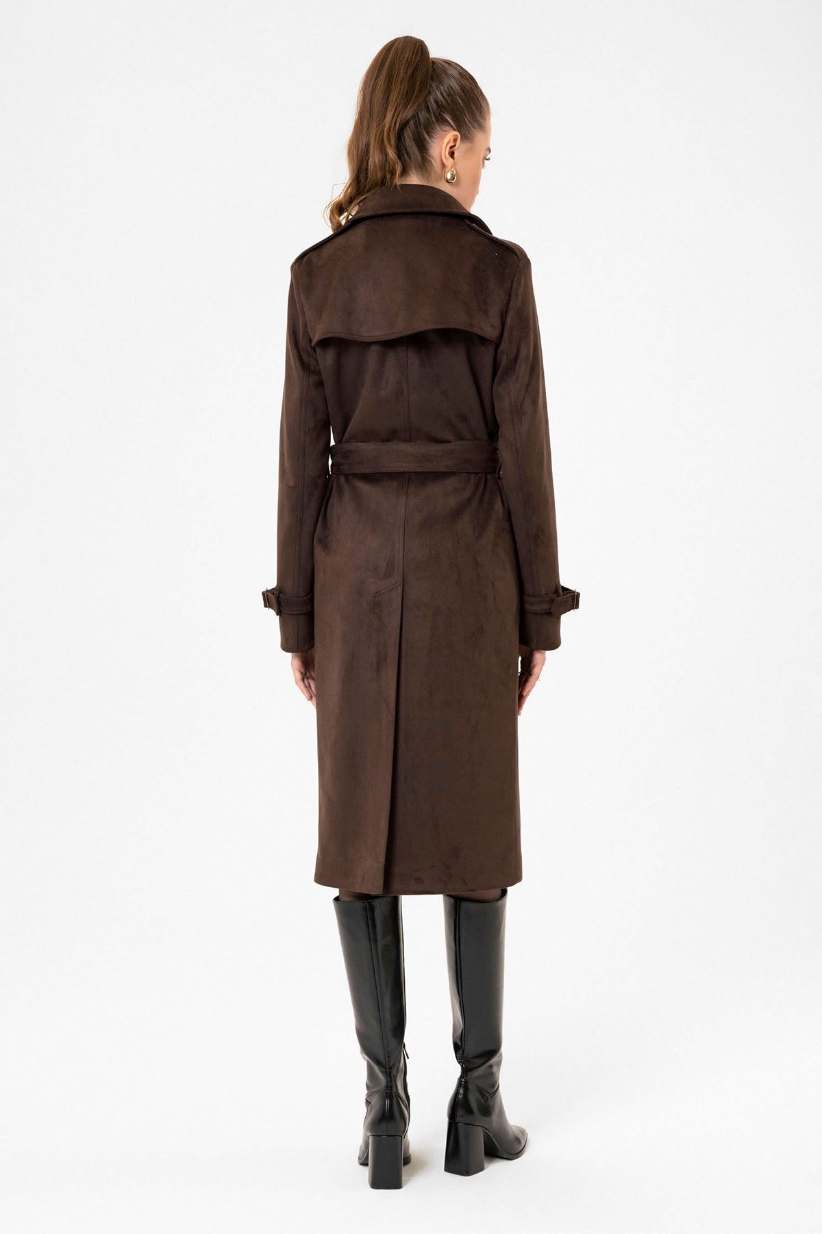 Antioch Women's Belted Nubuck Trench Coat