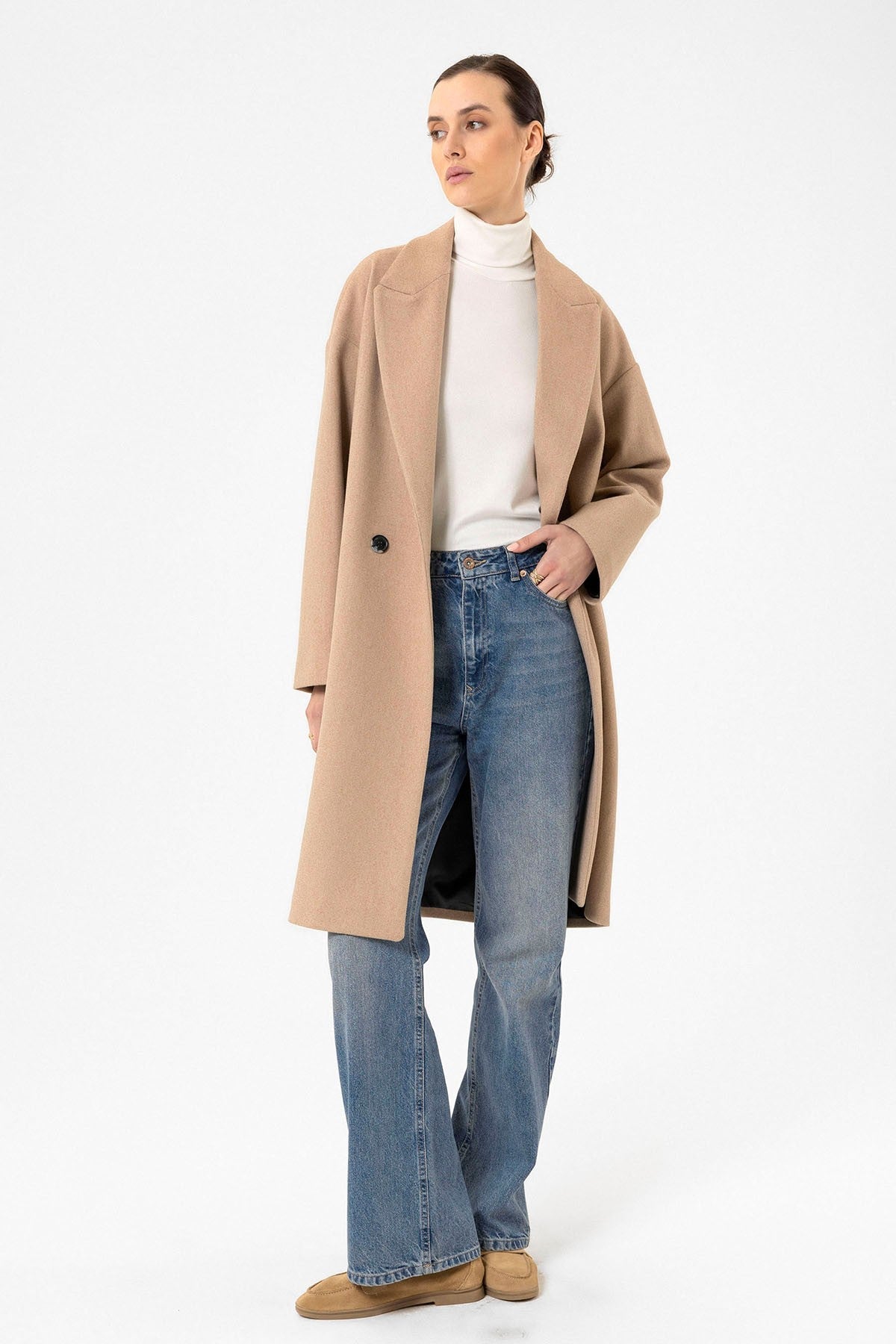 Antioch Women's Double-Breasted Oversized Coat