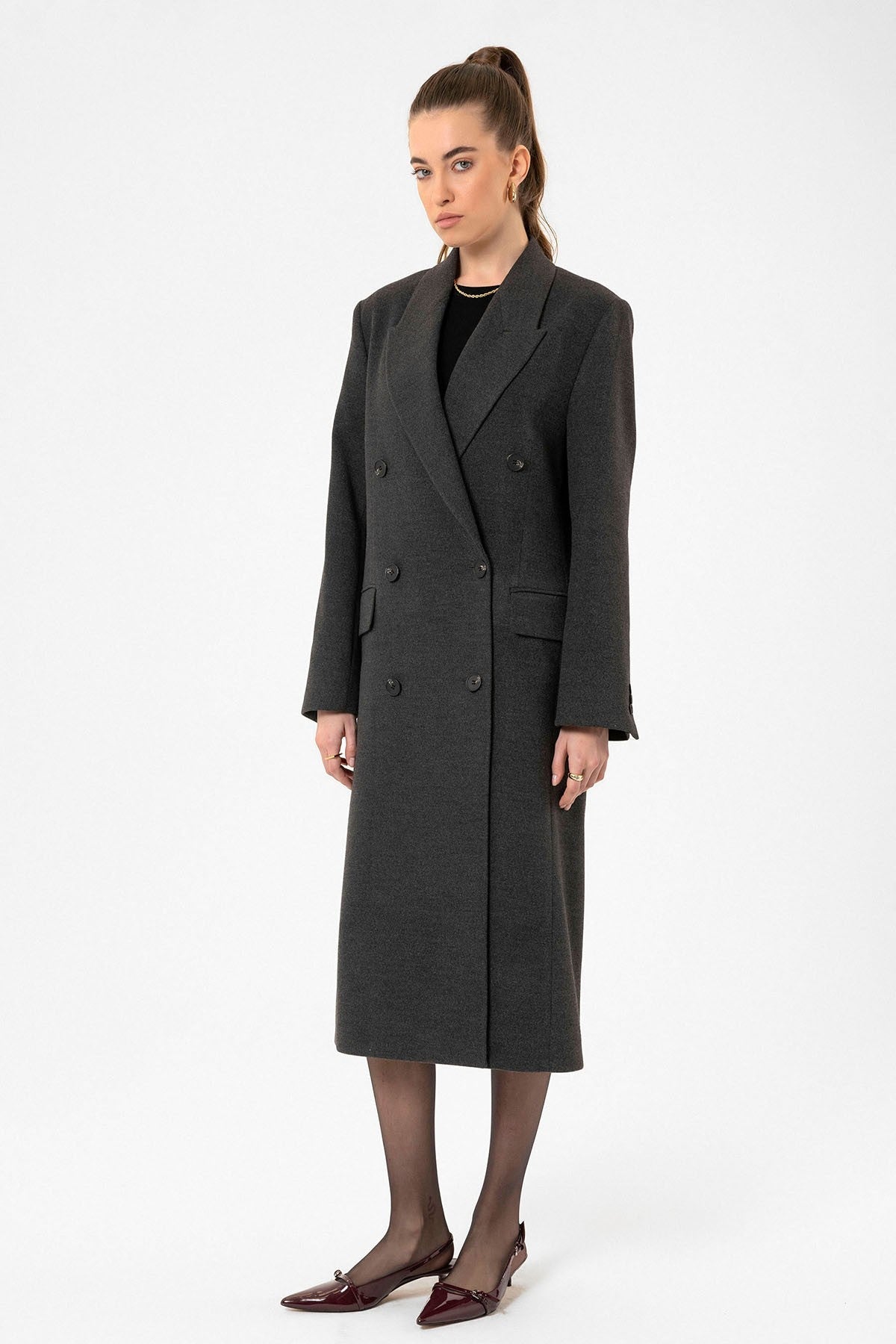 Antioch Women's Double-Breasted Long Coat
