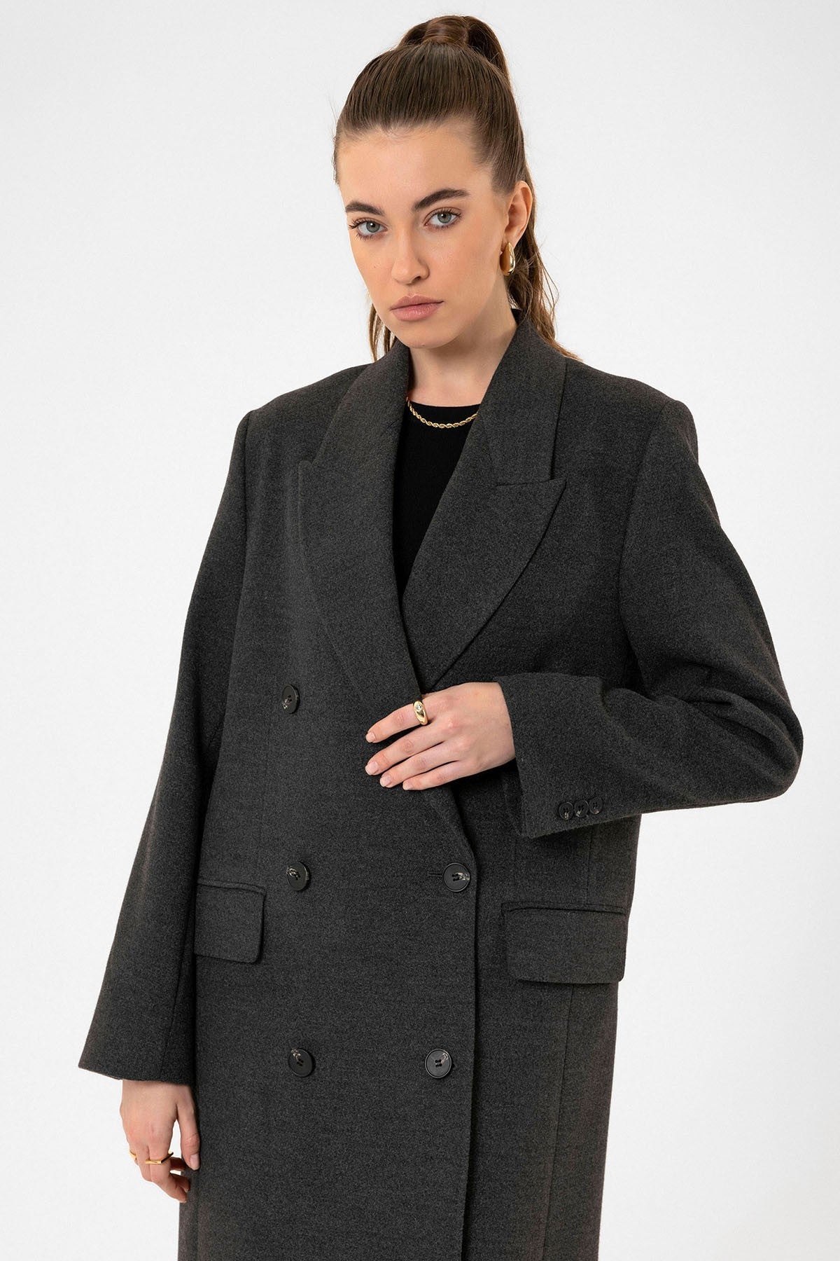 Antioch Women's Double-Breasted Long Coat