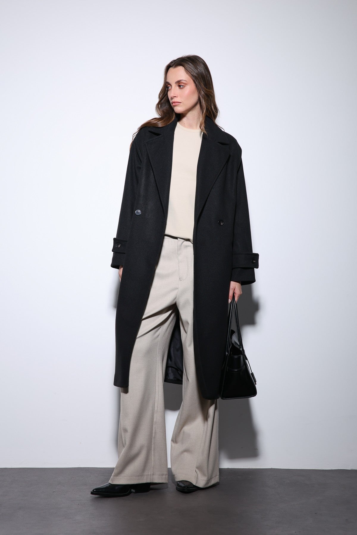 Antioch Women's Soft-Textured Oversized Double-Breasted Coat