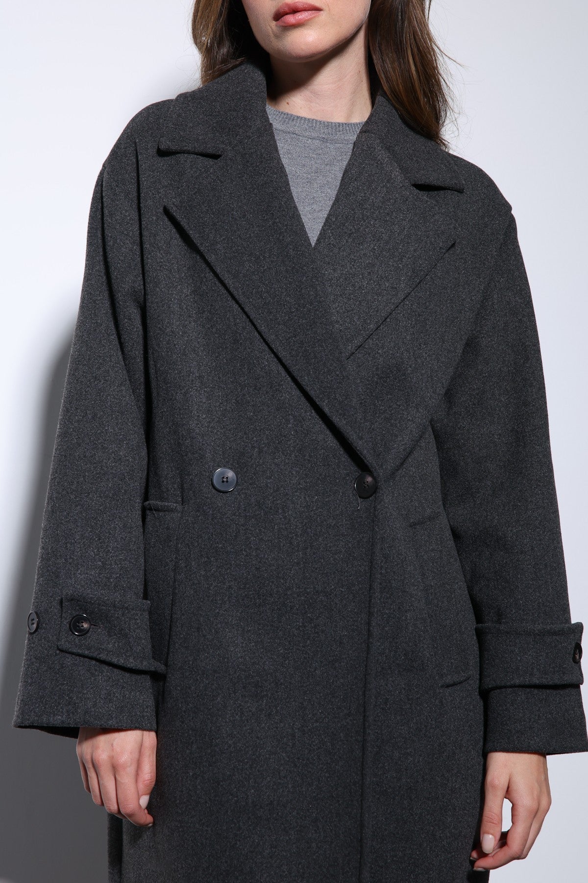 Antioch Women's Soft-Textured Oversized Double-Breasted Coat