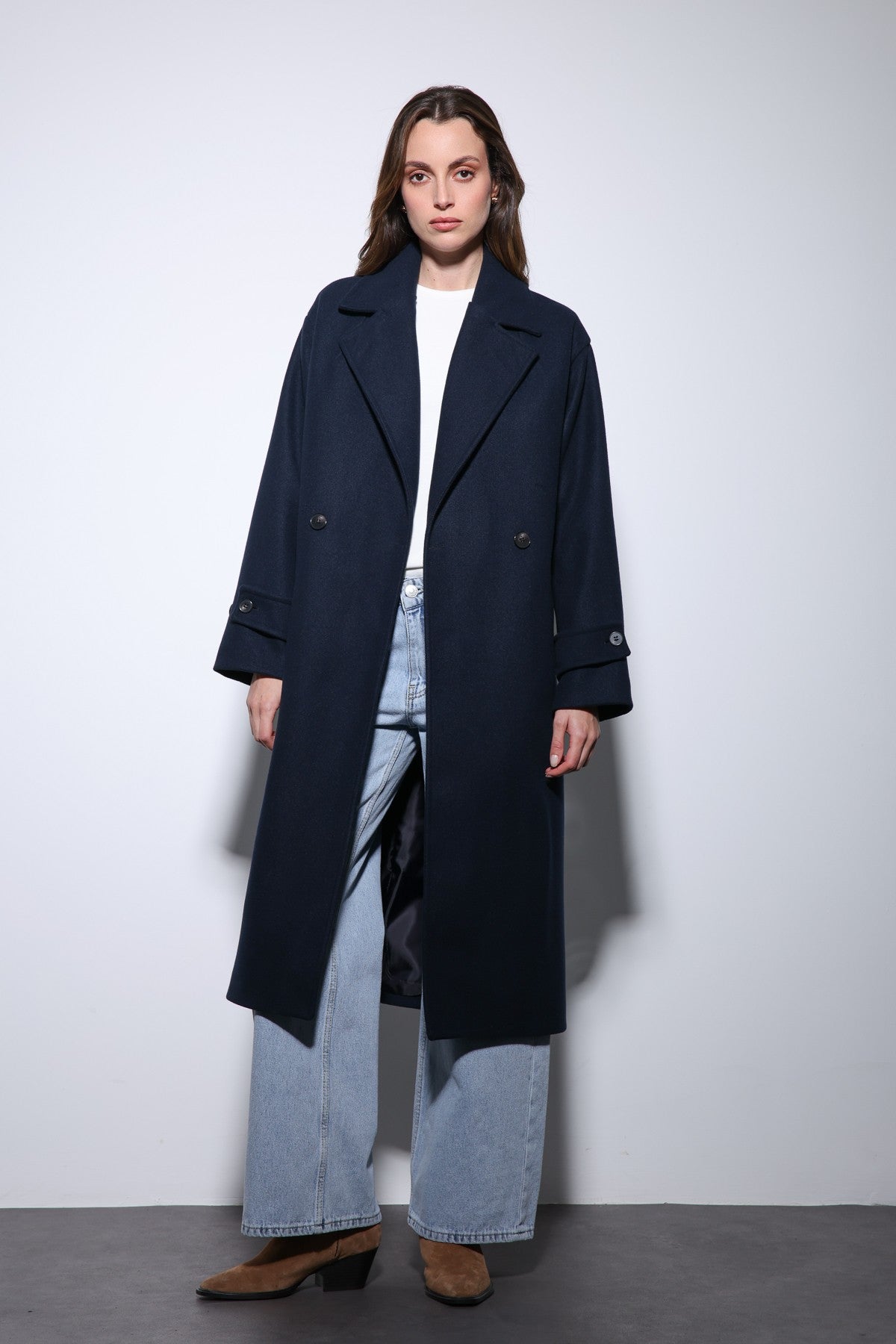 Antioch Women's Soft-Textured Oversized Double-Breasted Coat