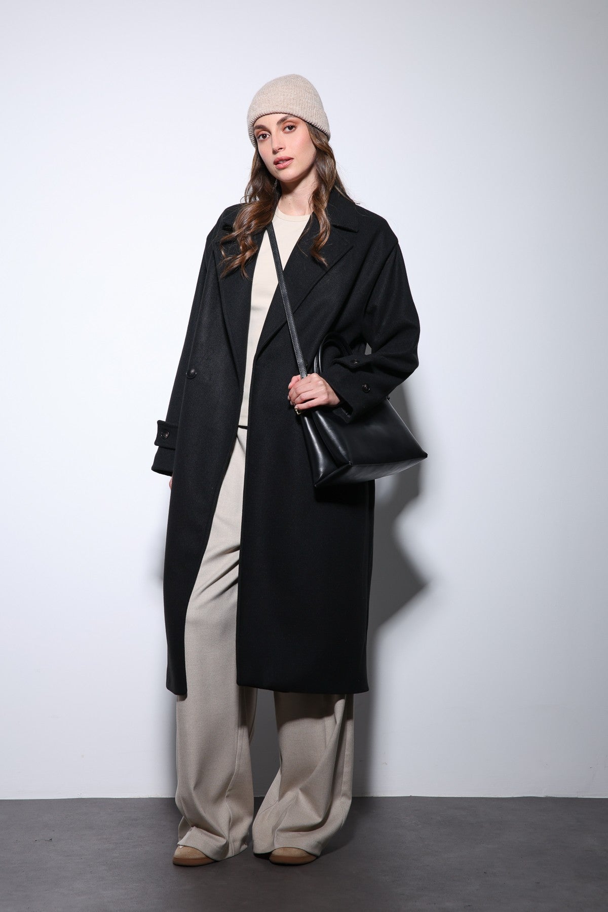 Antioch Women's Soft-Textured Oversized Double-Breasted Coat