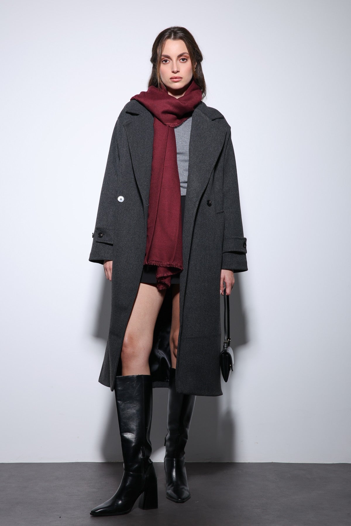 Antioch Women's Soft-Textured Oversized Double-Breasted Coat