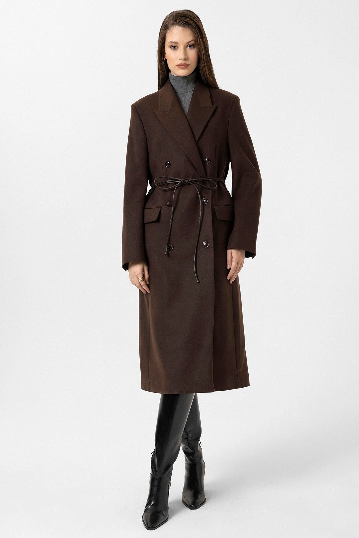 Antioch Women's Belted Double-Breasted Coat