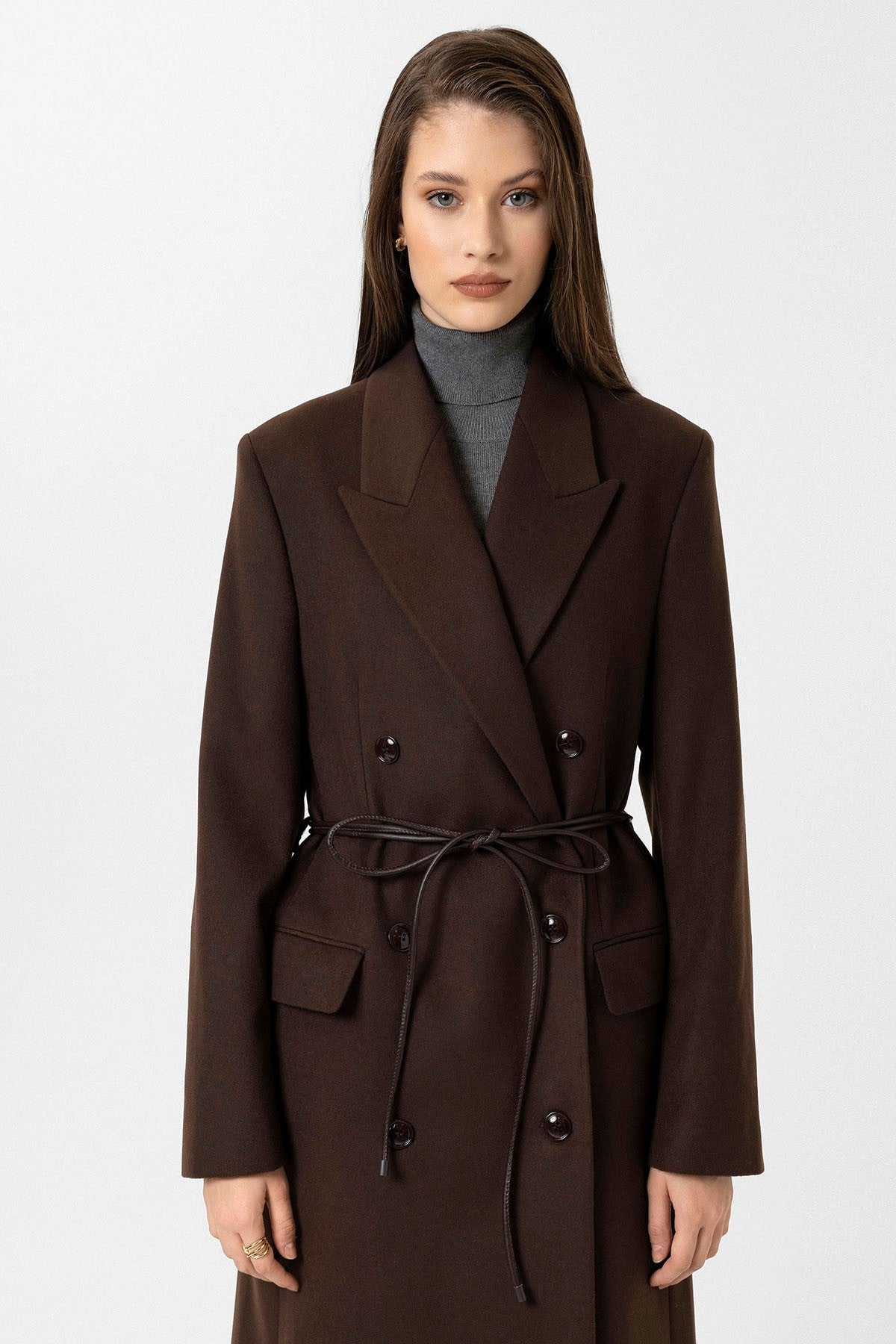 Antioch Women's Belted Double-Breasted Coat