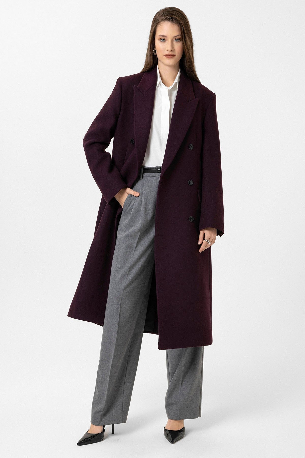 Antioch Women's Belted Double-Breasted Coat