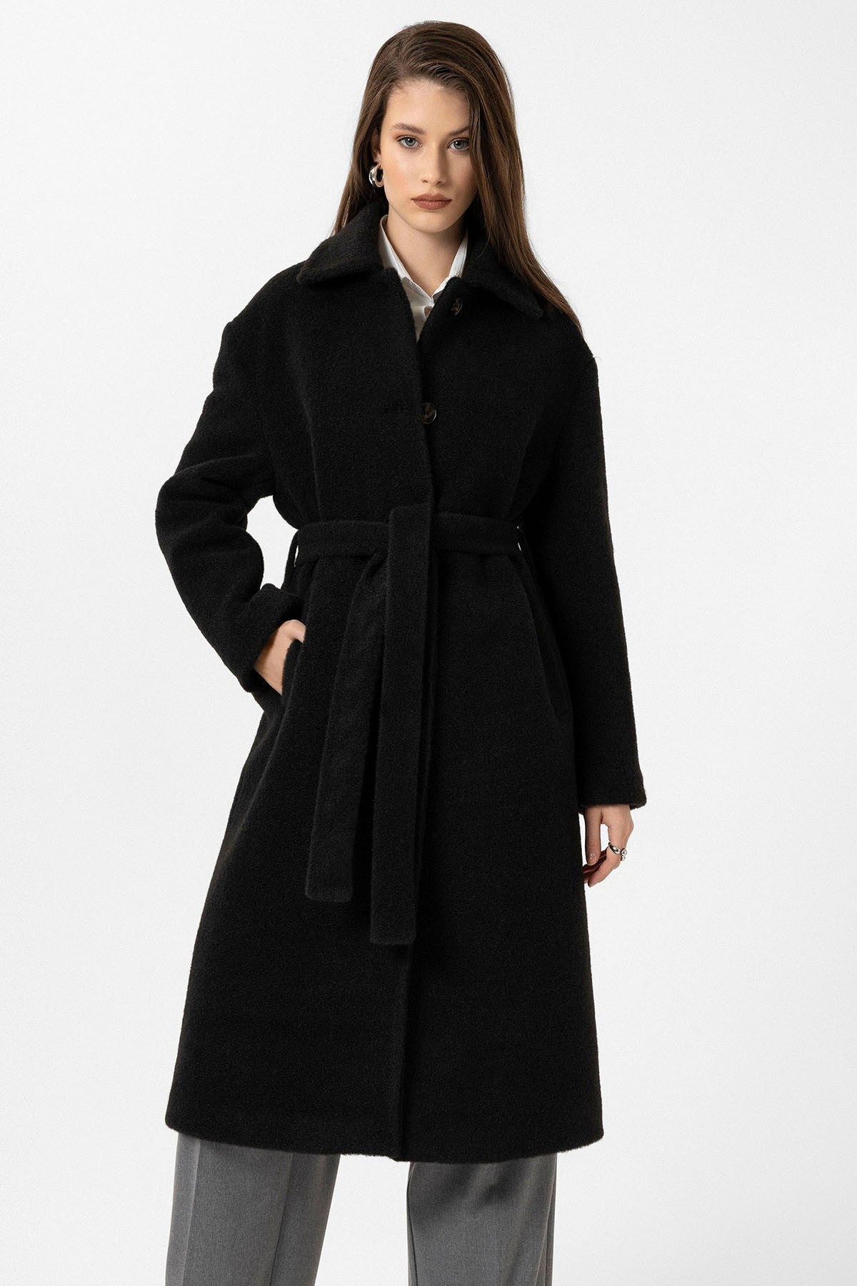 Antioch Women's Belted Soft-Textured Coat