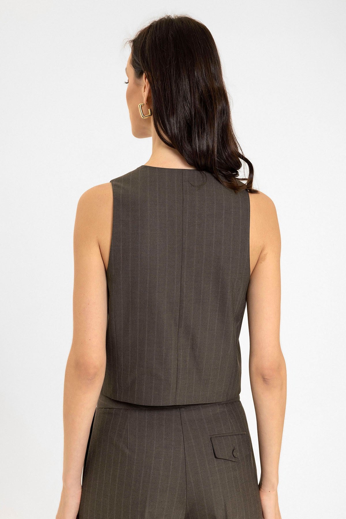 Antioch Women's Striped Button-Front Vest
