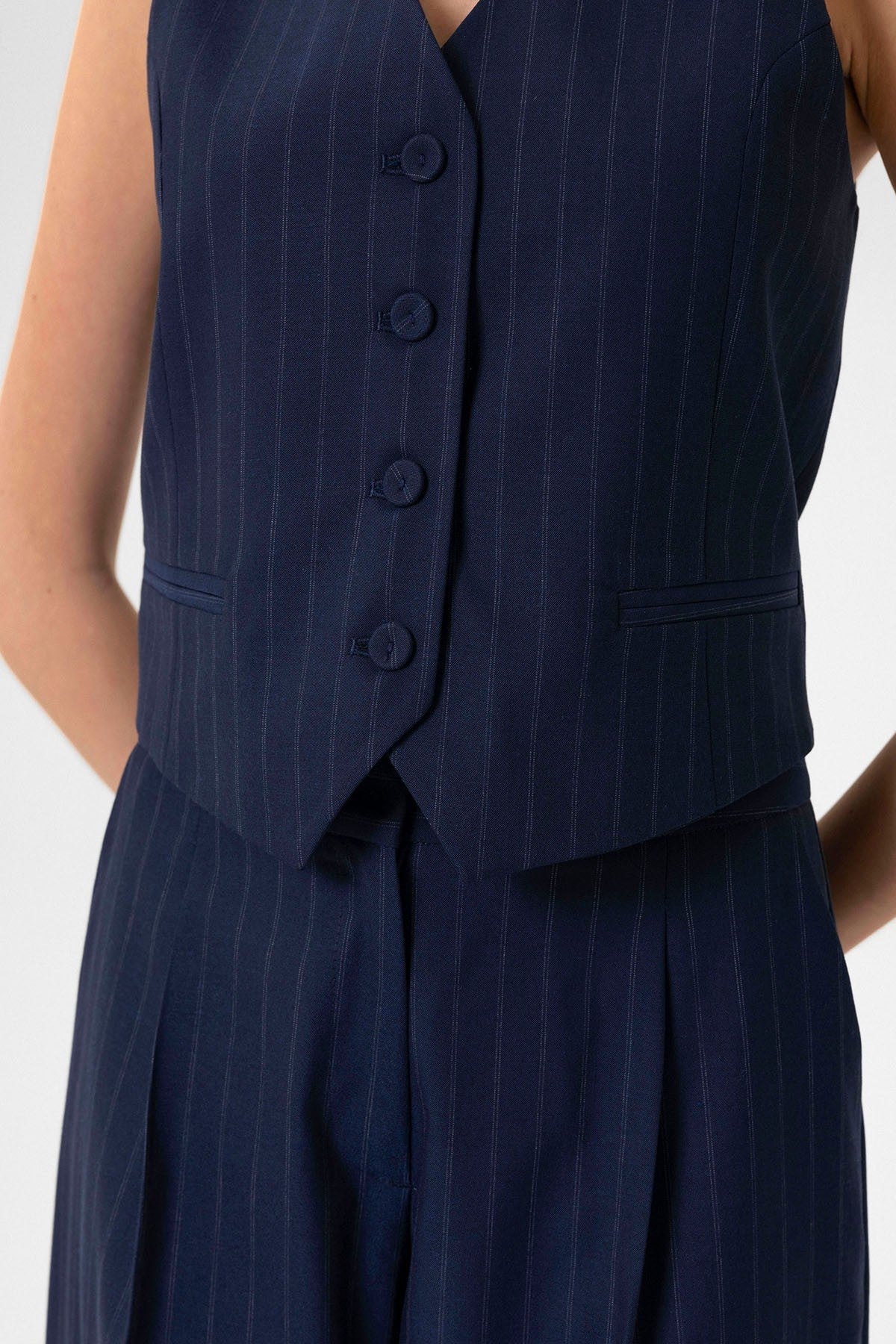 Antioch Women's Striped Button-Front Vest