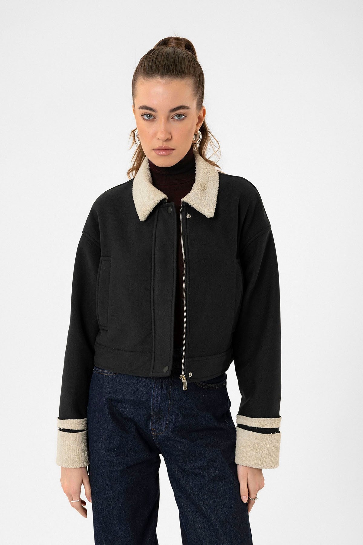 Antioch Women's Textured Coat with Lining Details