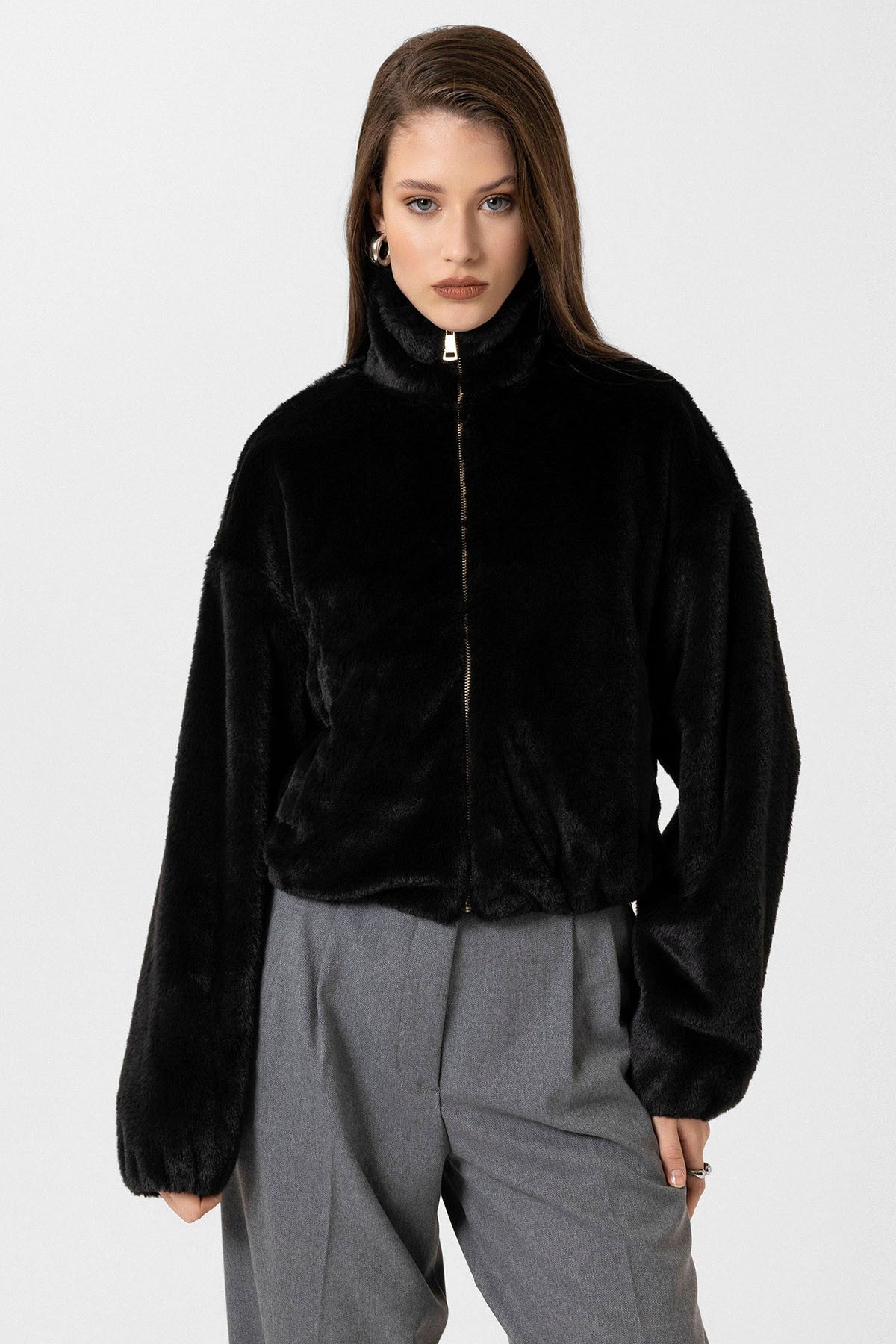 Antioch Women's Elastic-Waist Faux Fur Coat