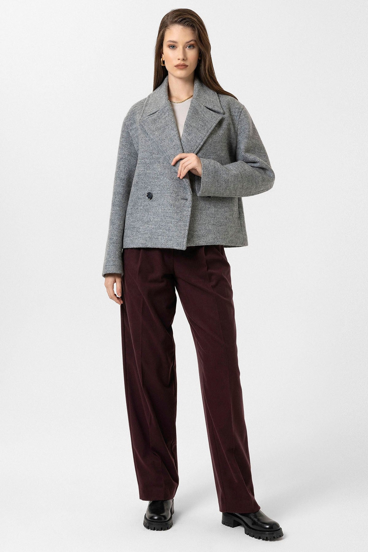 Antioch Women's Wool-Blend Double-Breasted Coat